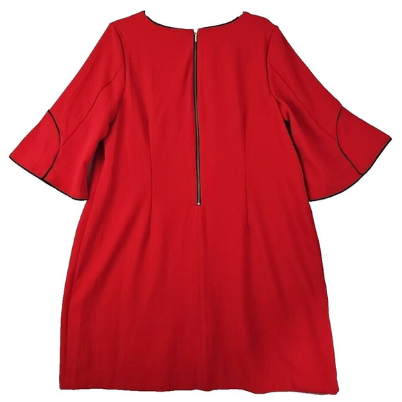 LANE BRYANT ~Woman Size 20~ Red Crepe Bell Sleeves Dress Fully Lined. - Picture 5 of 11